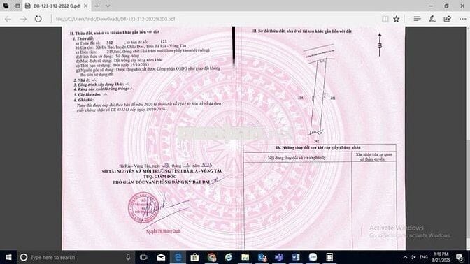 Bán 3 lô đất đã khu đo tại đường Bình Ba - Đá Bạc (2 lô 5m, 1 lô 6m)