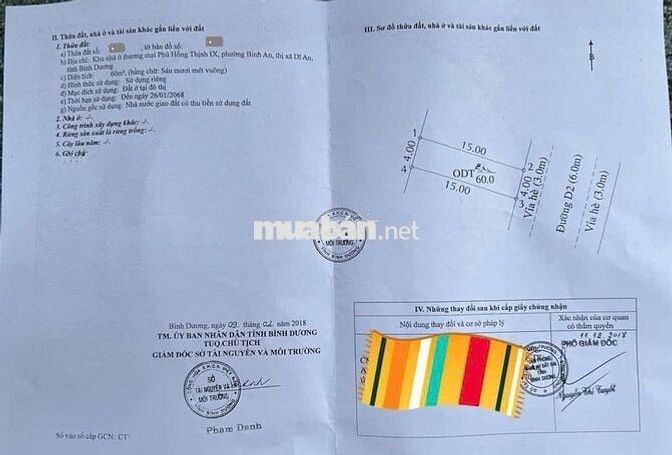 Bán đất KDC gần làng đại học quốc gia HCM p.Bình An Tp.Dĩ An