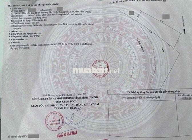 Đất rẽ 2 mặt tiền KDC Hố Lang,Tân Bình,TP Dĩ An