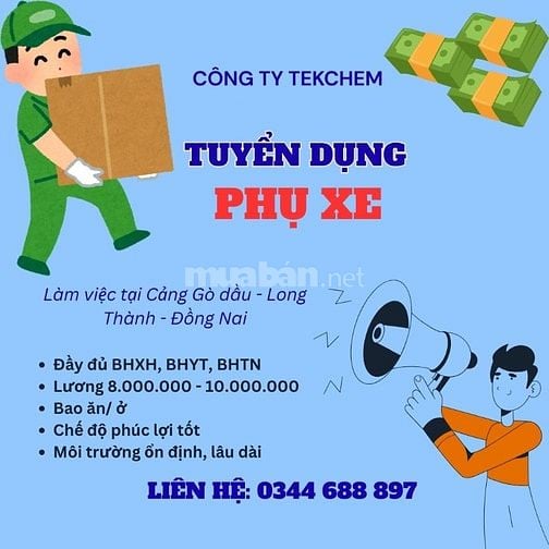 Cảng Gò Dầu Tuyển dụng Nhân viên phụ xe, phụ kho