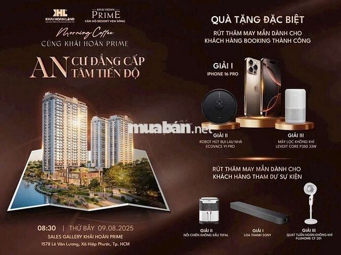 ✨ Khải Hoàn Prime – Căn hộ 2PN, view Tây Nam, ưu đãi vàng cực sốc! ✨