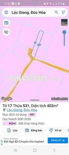 Bán 400m2 đất Lộc Giang, full thổ cư, cách chợ Lộc Giang 700m