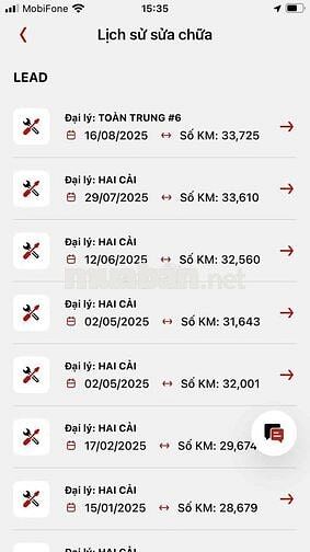 Lead bảo dưỡng 100% ở Head đăng ký 2022