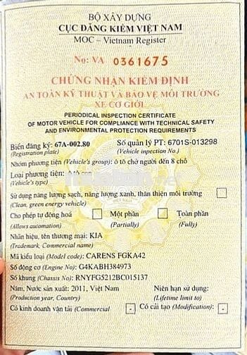 KIA CARENS 2011 BẢN ĐỦ 2.0,SỐ SÀN, MÁY SỐ NGON.
