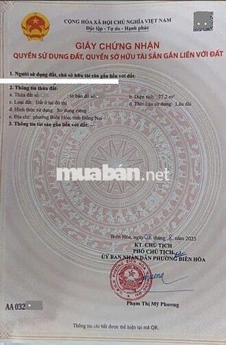 Bán đất gần đường Phạm Văn Diêu 300m, p.Tân Hạnh, Tp.Biên Hòa