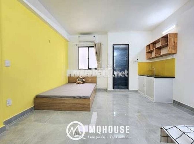 Phòng mới Studio - Bancol 30m2, thoáng mát sẳn nội thất, khu Bàu Cát ✅