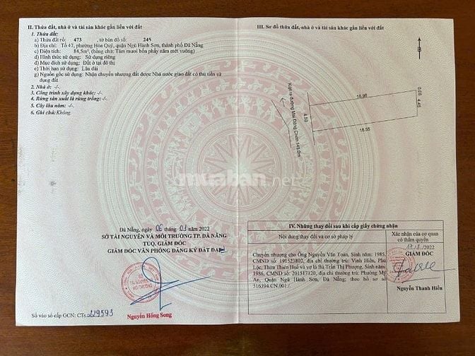 ĐẤT 85M2 KIỆT 3M MAI ĐĂNG CHƠN, CÁCH ĐƯỜNG CHÍNH 50M_NGŨ HÀNH SƠN_1.95