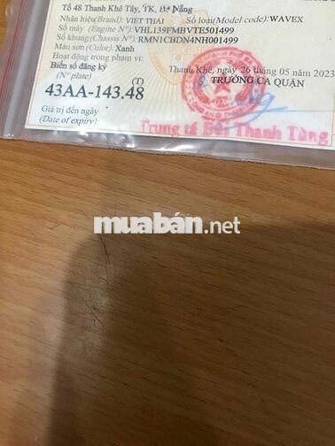 Wave 50 cc 2023 Việt Thái 43 Đà Nẵng