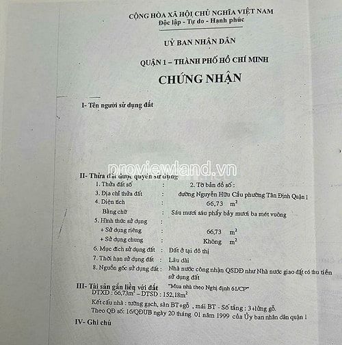 Bán nhà Quận 1, mặt tiền Nguyễn Hữu Cầu, 168m2, ngang 7m, 2 tầng