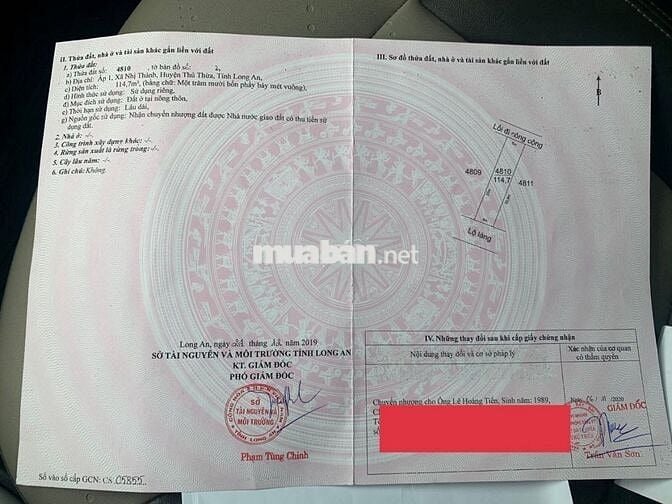 Chính chủ, Đất thổ cư 100%, gần KCN, QL1A, cao tốc, giá chỉ 6,3tr /m2
