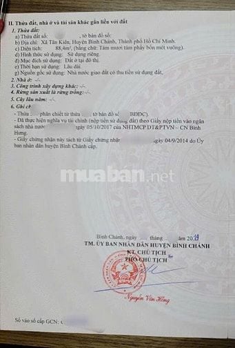 ĐẤT FULL THỔ - SH SẴN- Tân Kiên Residence