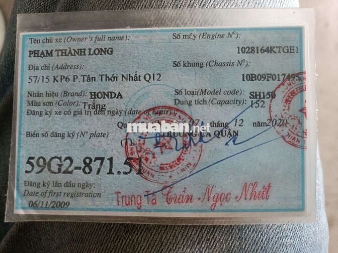 Sh Ý 2009 khu vực ql50 quận 8