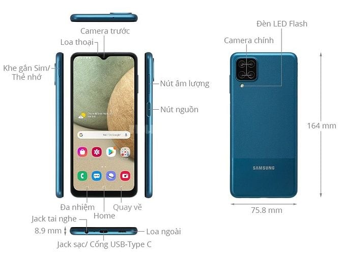 Điện thoại Samsung Galaxy A12 đã qua sử dụng, máy mới, cực xịn