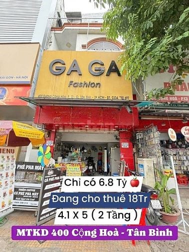 Bán nhà mặt tiền 400 đường Cộng Hòa, P.13, Q.Tân Bình, gần nhà ga T3