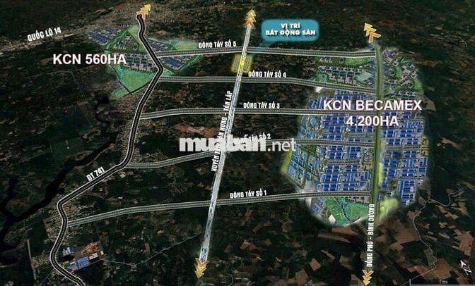 Bán đất sổ sẳn mặt tiền đường 32m sát khu công nghiệp 4200ha