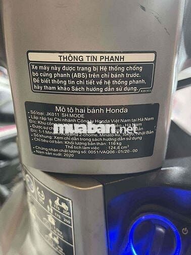 Thanh Lý Sh mode 2020 bank full chủ