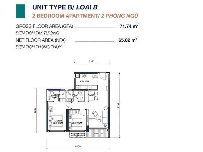 Bán hoặc cho thuê Căn hộ tại Q2 Thảo Điền 2 phòng ngủ tầng trung 71m2