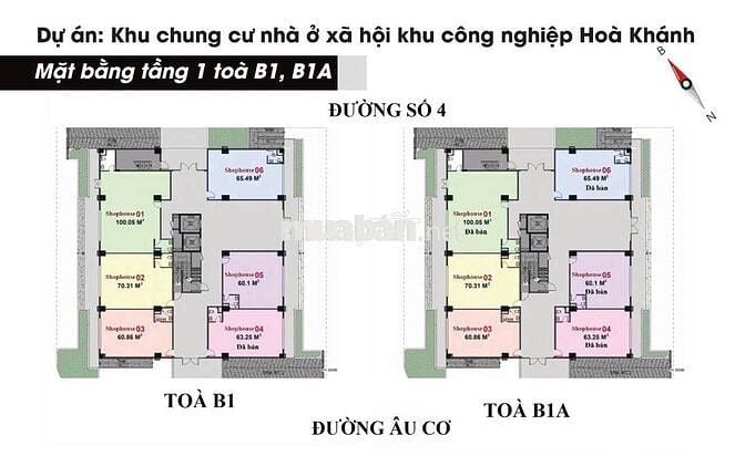 Shouphouse khối đế tòa B1 và B1A Chung cư Hòa Khánh - Đà Nẵng  Cọc 50%