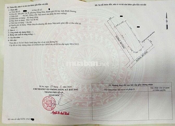 Đất gần BigC Go, phường Đông Hoà, TP Dĩ An.