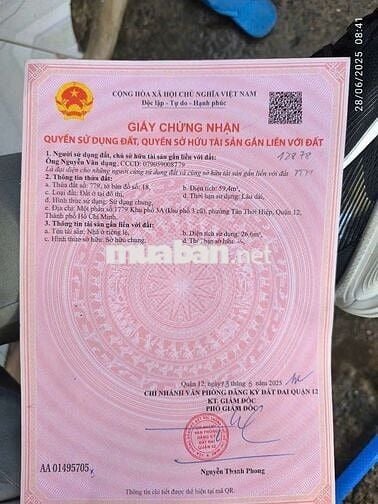 BÁN ĐẤT THỔ CƯ ĐƯỜNG TTH14, QUẬN 12 – SỔ RIÊNG – GIÁ RẺ ĐẦU TƯ NGAY!
