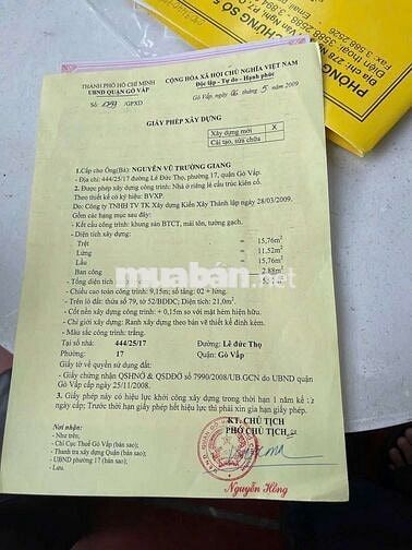 Bán nhà hơn 2 tê Lê Đức Thọ - Nguyễn Oanh