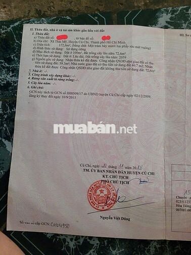 ❗❗ BÁN GẤP LÔ ĐẤT ĐẸP GIÁ RẺ MT ĐƯỜNG NHỰA 173M2 TL7 THÁI MỸ GIÁ 1,7TỶ