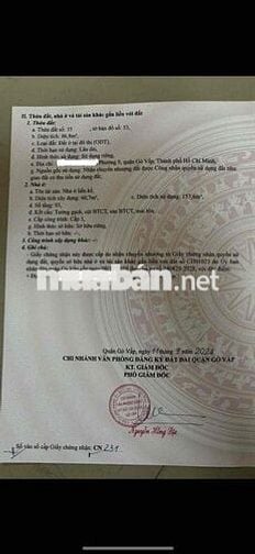 BÁN NHÀ HẺM XE TẢI THÔNG,86 M2 XÂY 3 TẦNG,NGUYỄN VĂN KHỐI,GÒ VẤP