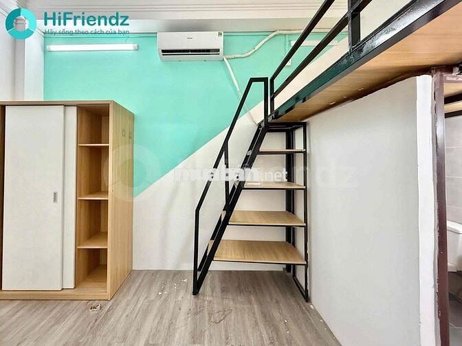 Cho thuê căn hộ gác có nội thất có cửa sổ - thang máy - gần ueh q10