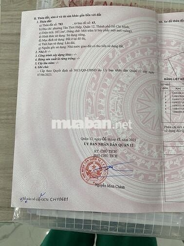 Mặt tiền Kênh Tham Lương KDC Tân Tiến 5x18,108m2,nở hậu giá 8.55 tỷ