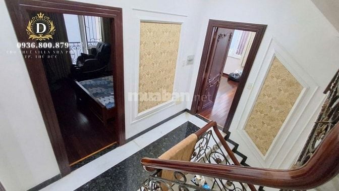 Cho thuê Biệt thự sân vườn, hầm trệt 2 lầu, 5PN, nội thất cao cấp