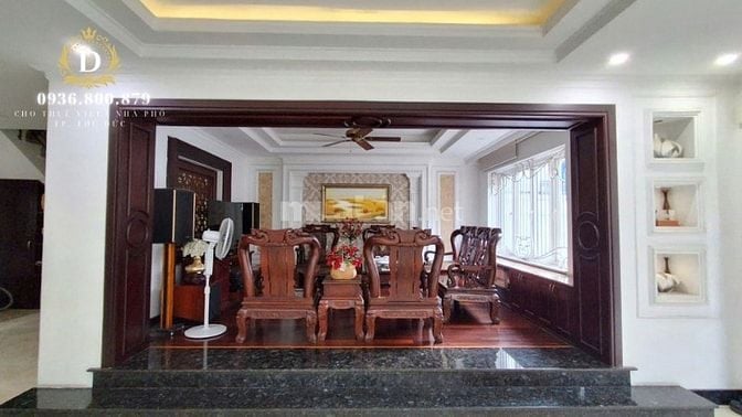 Cho thuê Biệt thự sân vườn, hầm trệt 2 lầu, 5PN, nội thất cao cấp