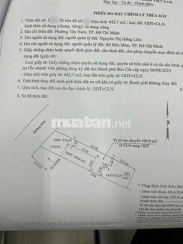 Cần bán đất nền 210m2, có 100m2 thổ cư tại phường tây nam (mới)