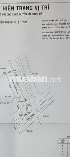 Bán đất 2 mặt tiền 198m2  xã Thái Mỹ