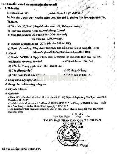 Bán nhà tại Hẽm Đường Nguyễn Triệu Luật - Bình Tân