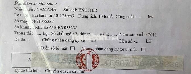 Exciter 2010 5p71 hàng chính chủ bao sang tên.
