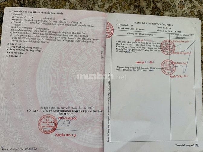 Bán đất mặt tiền Vũng Tàu đã lên TP