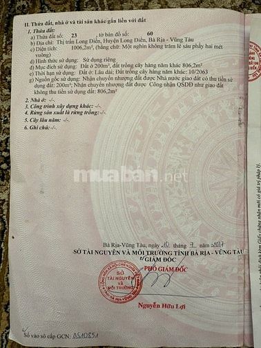 Bán đất mặt tiền Vũng Tàu đã lên TP