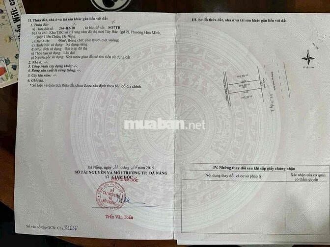 Mặt tiền đường 7m5 Hoà Phú 9 gần Biển diện tích 90m