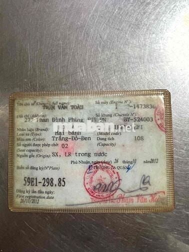 AB 2012 TPHCM CÓ HỖ TRỢ GÓP NỢ XẤU CÓ GL ĐỖI XE