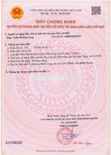 CẦN BÁN ĐẤT NỀN GẦN KCN CHƠN THÀNH