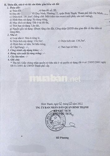 Chính chů bán nhà võ duy ninh bình thąnh
