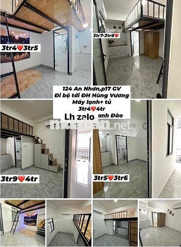 Phòng đi bộ tới Hùng Vương k gác và có gác 3tr4-4tr