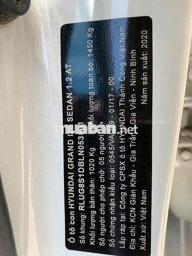Hyundai Grand i10 2020 1.2 Base - 60000 km
