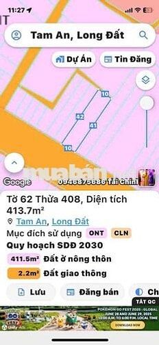 ✨ CẦN BÁN LÔ ĐẤT MẶT TIỀN DT 44B – TAM AN, LONG ĐẤT, TP.HCM ✨