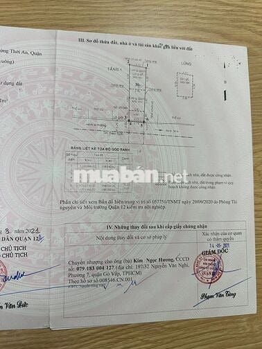 Bán nhà SHR,hẻm ô tô đường Lê Thị Riêng Q12. Giá : 2,55 tỉ