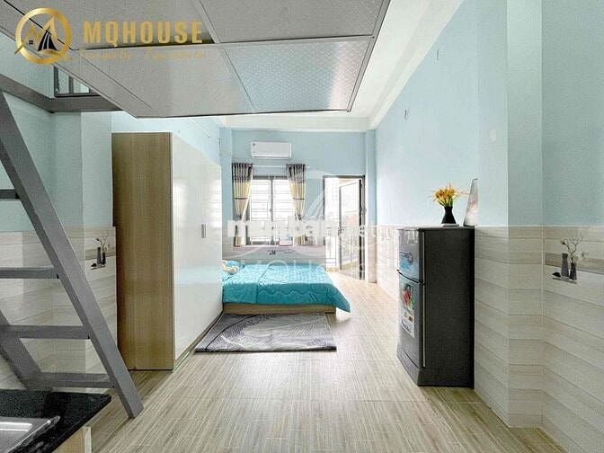 Duplex + giường, ban công, máy giặt riêng, full NT, bảo vệ, gần ĐầmSen