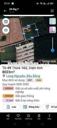 Xưởng Bán 8.000m² có nguồn thu nhập 250tr/tháng giá 44,5 tỷ.