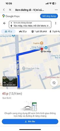 MT Tân Hiệp 44. ra đường song hành 100m. DT: 900m2 full thổ