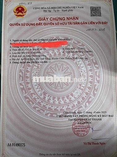 Bán  5 x 36 thổ cư đường Đan 3.5 m nền sáng,sạch đẹp  nhà đông đ