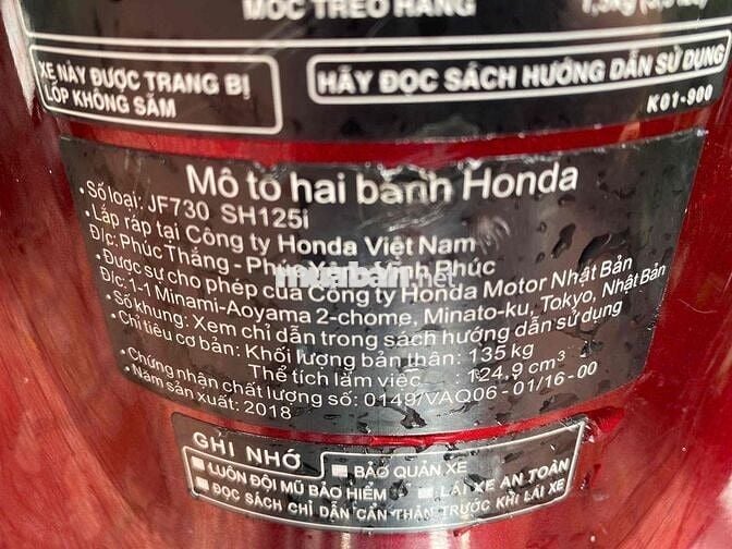 Cần bán xe Sh 2018 xe gia đình sử dụng !